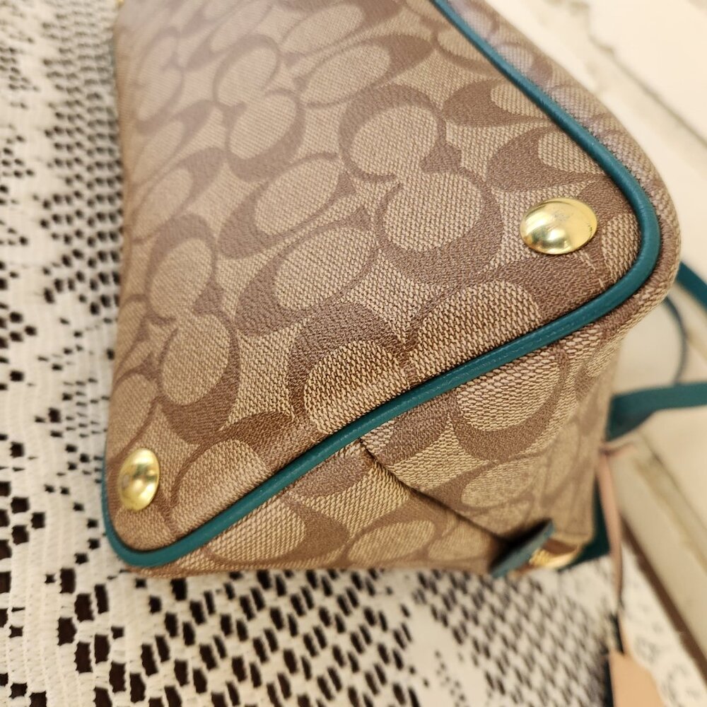 Coach Peyton Signature Cora Domed Shoulder Bag Satchel - Picture 13 of 15